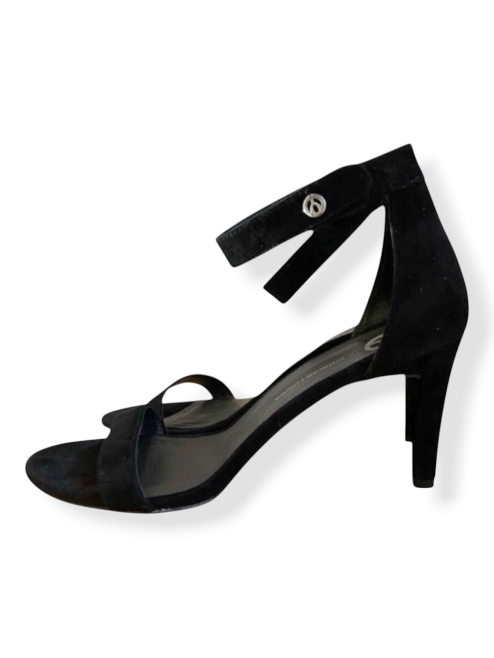The Wishbone collection sandals Natalie Black Suede Ankle strappy Stiletto Heels